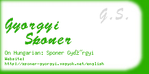 gyorgyi sponer business card